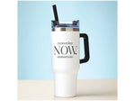 Baudville Thirst Quencher NOW Tumbler, White, 40 Oz. (93444)