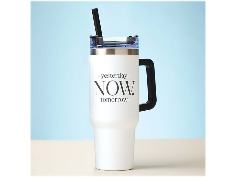 Baudville Thirst Quencher NOW Tumbler, White, 40 Oz. (93444)