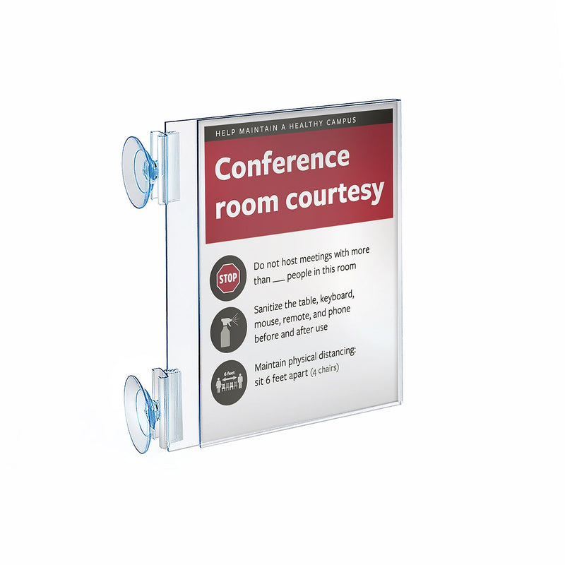 Azar Sign Holder, 6.25" x 8.5", Horizontal, Wall Mounted, Clear, Acrylic, 10/Box (106684)