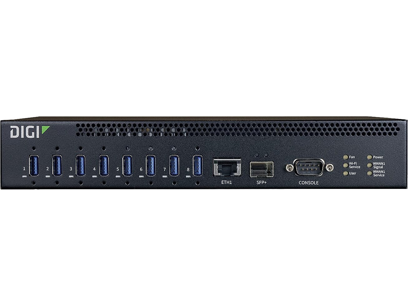 Digi AnywhereUSB Plus 8-Port USB 3.1 Hub, Black (AW08-G300)