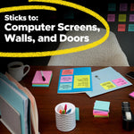 Post-it Super Sticky Notes, 4" x 6", Energy Boost Collection, Lined, 90 Sheet/Pad, 3 Pads/Pack (6603SSUC)
