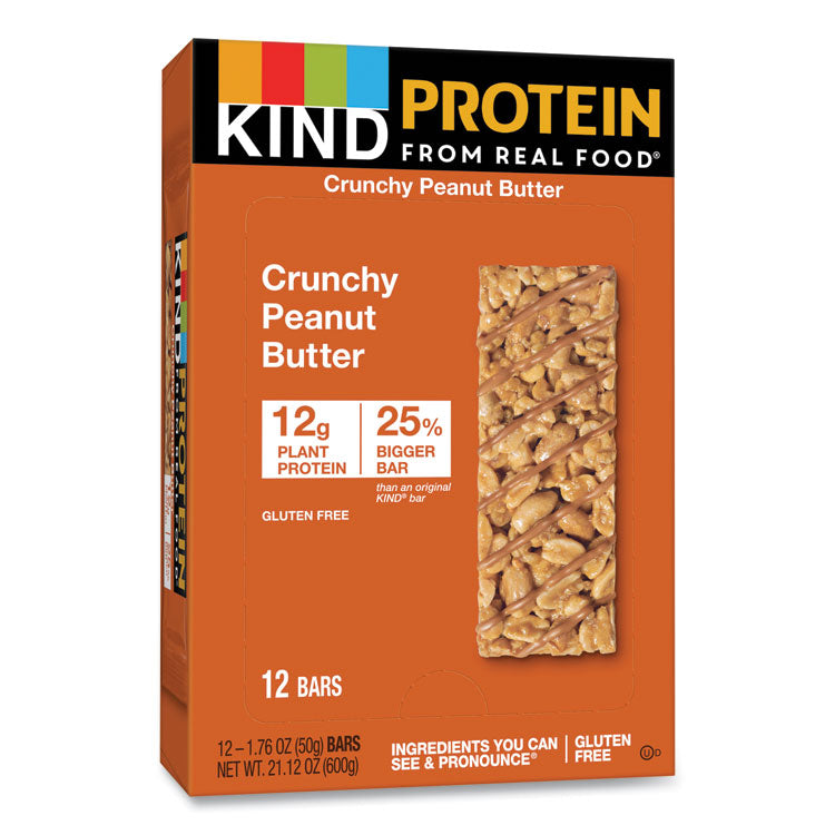 Protein Bars, Crunchy Peanut Butter, 1.76 Oz, 12/pack