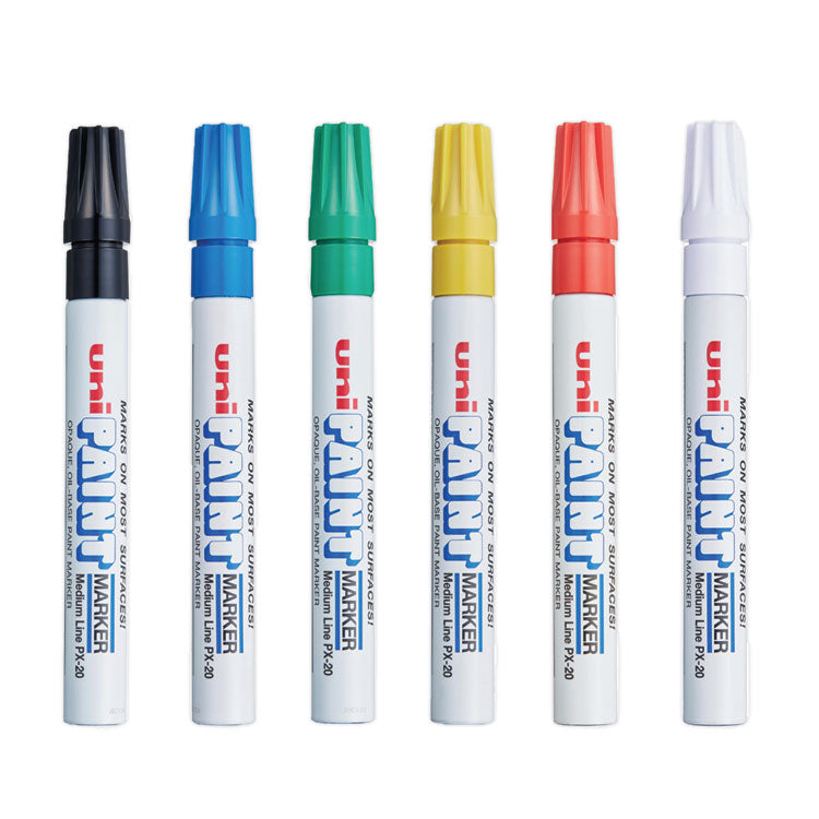 Permanent Marker, Medium Bullet Tip, Assorted Colors, 6/set