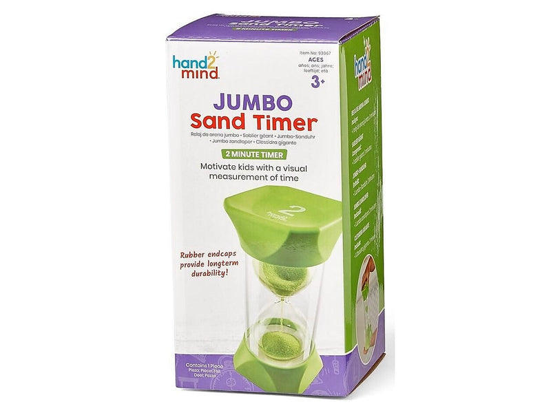 hand2mind Jumbo 2-Minute Sand Timer, Green (93067)