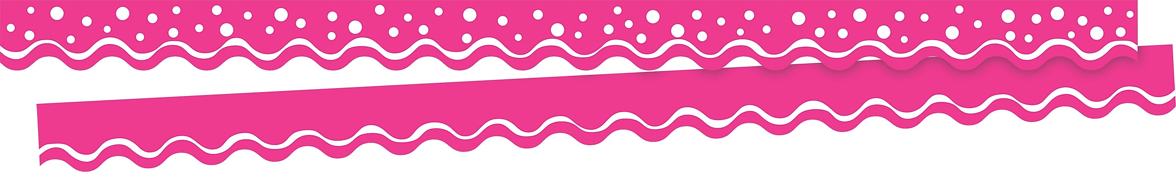 Barker Creek Double-Sided Scalloped Border, 36"' x 2.25", Happy Hot Pink, 13/Pack (LL996)