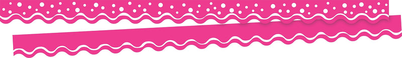 Barker Creek Double-Sided Scalloped Border, 36"' x 2.25", Happy Hot Pink, 13/Pack (LL996)