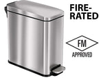 HLS Commercial Stainless Steel Step Trash Can with Hinged Lid, 3-Gallon, Silver (HLSS03RFR)
