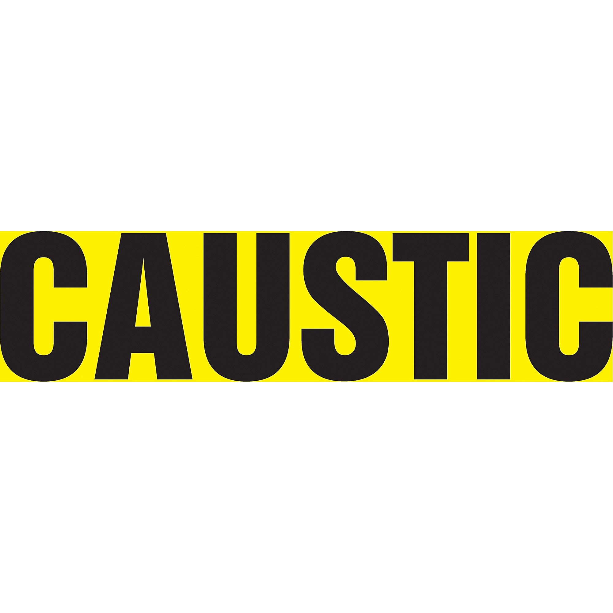 Accuform Self-Stick Pipe Marker, CAUSTIC, 2-1/2" to 6", Black/Yellow (RPK185SSD)