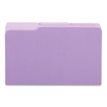 Interior File Folders, 1/3-Cut Tabs: Assorted, Legal Size, 11-pt Stock, Violet, 100/Box