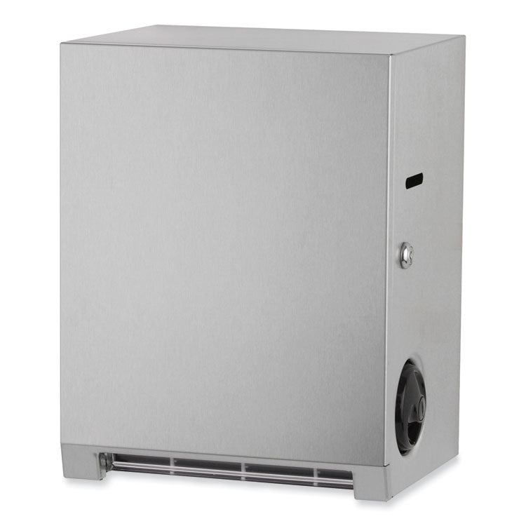 Surface-Mounted Roll Paper Towel Dispenser, 11.69 x 8.94 x 15, Satin Stainless Steel/Black