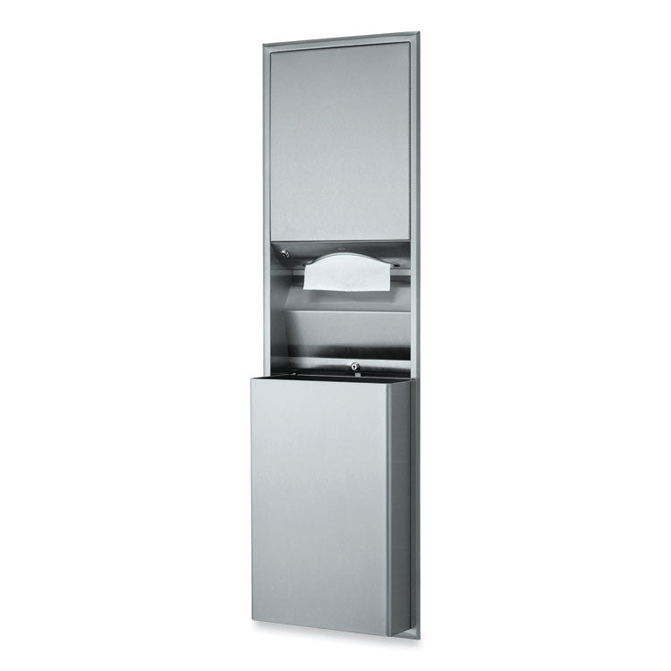 ClassicSeries Recessed Convertible Paper Towel Dispenser/Waste Receptacle, 15.19 x 7.09 x 56, Satin Stainless Steel