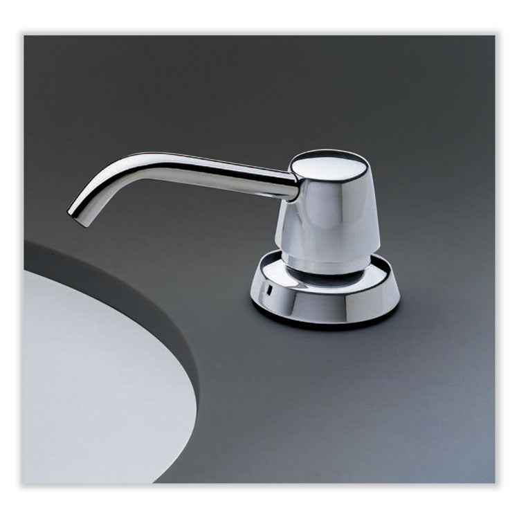 Manual Top-Fill Liquid Soap Dispenser, 4" Spout, 20 oz, 5.63 x 5.63 x 11.25, Chrome