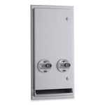 ClassicSeries Recessed or Semi-Recessed Napkin/Tampon Vendor, 25 Cent Coin Mechanism, 13.88 x 7.94 x 27.88, Satin Stainless
