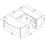 Bush Business Furniture Studio C 72"W U Shaped Desk with Mobile File Cabinet, Storm Gray (STC004SG)