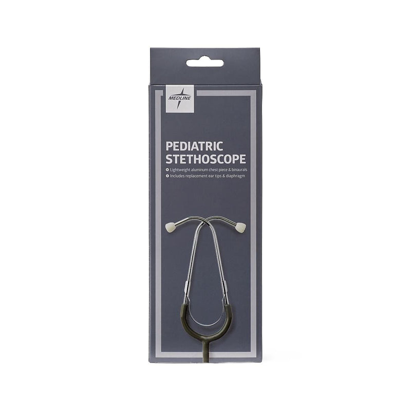 Medline Dual-Head Pediatric Stethoscope, 22", Gray (MDS9557)