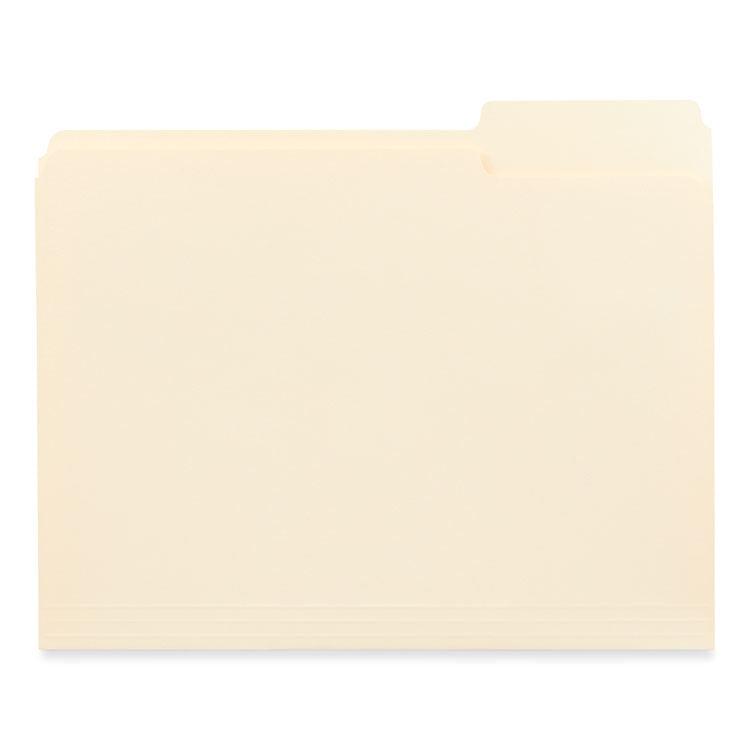 Top Tab File Folders, 1/3-Cut Tabs: Assorted, Letter Size, 0.75" Expansion, Manila, 250/Box