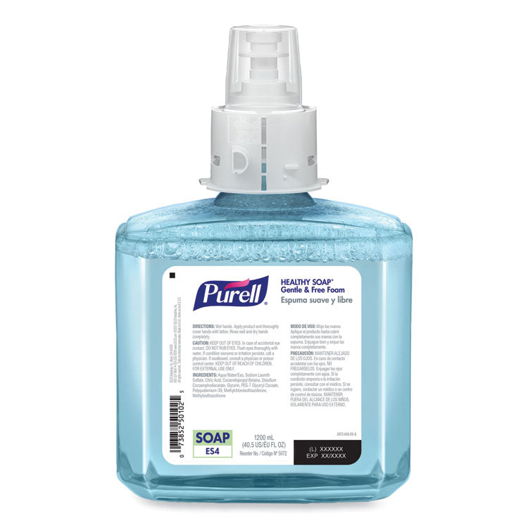 HEALTHY SOAP Gentle and Free Foam Refill, For ES4 Dispensers, Fragrance-Free, 1,200 mL, 2/Carton