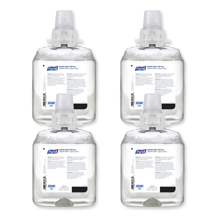 HEALTHY SOAP Mild Foam Refill, For CS4 Dispensers, Fragrance-Free, 1,250 mL, 4/Carton