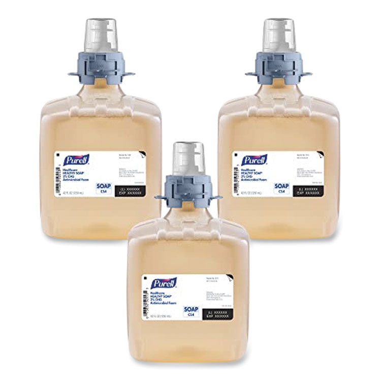 Healthcare HEALTHY SOAP 2% CHG Antimicrobial Foam Refill, For CS4 Dispensers, Fragrance-Free, 1,250 mL, 3/Carton