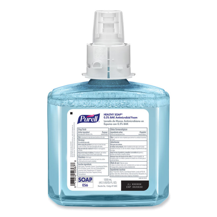 HEALTHY SOAP 0.5% BAK Antimicrobial Foam Refill, For ES6 Dispensers, Light Citrus Floral Scent, 1,200 mL, 2/Carton