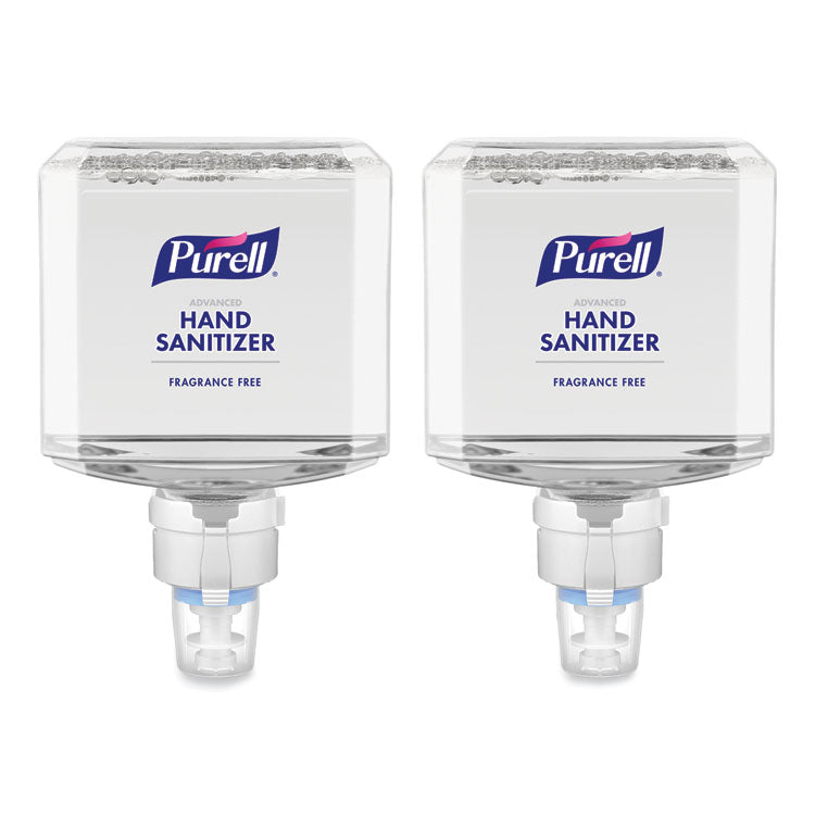 Advanced Hand Sanitizer Gentle and Free Foam, 1,200 mL Refill, Fragrance-Free, For ES8 Dispensers, 2/Carton