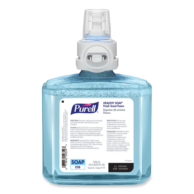 HEALTHY SOAP Foam Refill, For ES8 Dispensers, Fresh Scent, 1,200 mL, 2/Carton