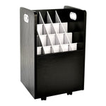 AdirOffice 20-Slot Mobile Roll File, 24.75" H x 15.25" W x 13.25" D, Black (624-BLK-KIT1)