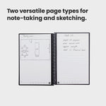 Rocketbook Fusion Reusable Notebook Planner Combo, 6" x 8.8", 42 Sheets, Black (EVRF-E-RC-A-FR)