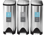 simplehuman Mixed Recycling Magnetic Sorting Label, 8" x 4", Blue/Gray, 2/Pack (KT1171)