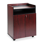 Executive Mobile Presentation Stand, 29.5 X 20.5 X 40.75, Mahogany