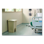 Legacy Step-On Receptacle, 18 gal, Polyethylene, Beige