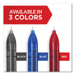 Professional Design Rollerball Pen, Stick, Fine 0.5 mm, Blue Ink, Black/Blue Barrel, Dozen