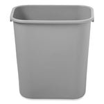 Deskside Plastic Wastebasket, 7 gal, Plastic, Gray
