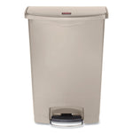 Streamline Resin Step-On Container, Front Step Style, 24 gal, Polyethylene, Beige