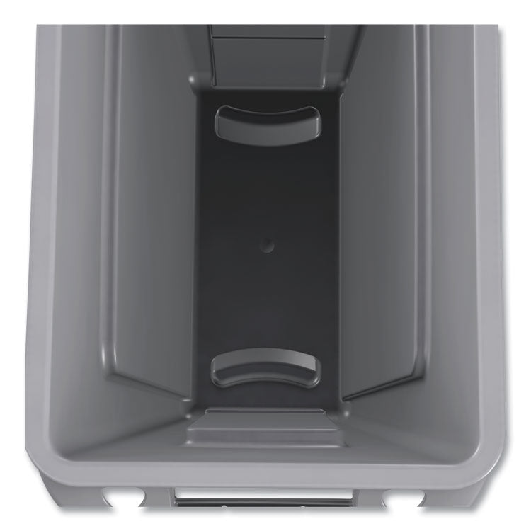 Slim Jim with Venting Channels, 23 gal, Plastic, Gray