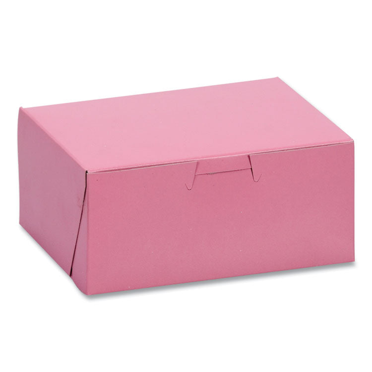 Pink One-Piece Non-Window Bakery Box, 6 x 4.5 x 2.75, Pink, Paper, 250/Carton