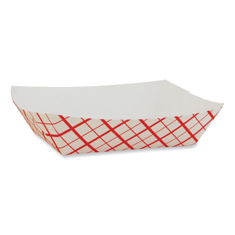 Paper Food Baskets, 6 oz Capacity, 4.29 x 2.85 x 1.09, Red/White, Paper, 1,000/Carton