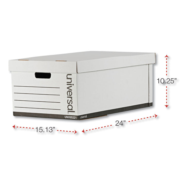 Medium-Duty Easy Assembly Storage Box, Legal Files, White, 12/carton