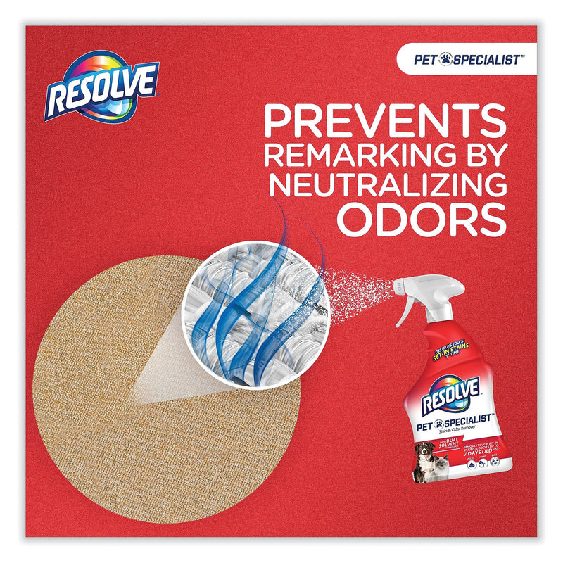 RESOLVE Pet Specialist Stain and Odor Remover, Citrus, 32 oz Trigger Spray Bottle, 12/Carton (RAC99850CT)