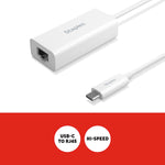 Staples TECH USB-C to Ethernet Adapter, Female to Male, White (ST62369)