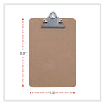 Hardboard Clipboard, 0.75" Clip Capacity, Holds 5 x 8 Sheets, Brown, 3/Pack