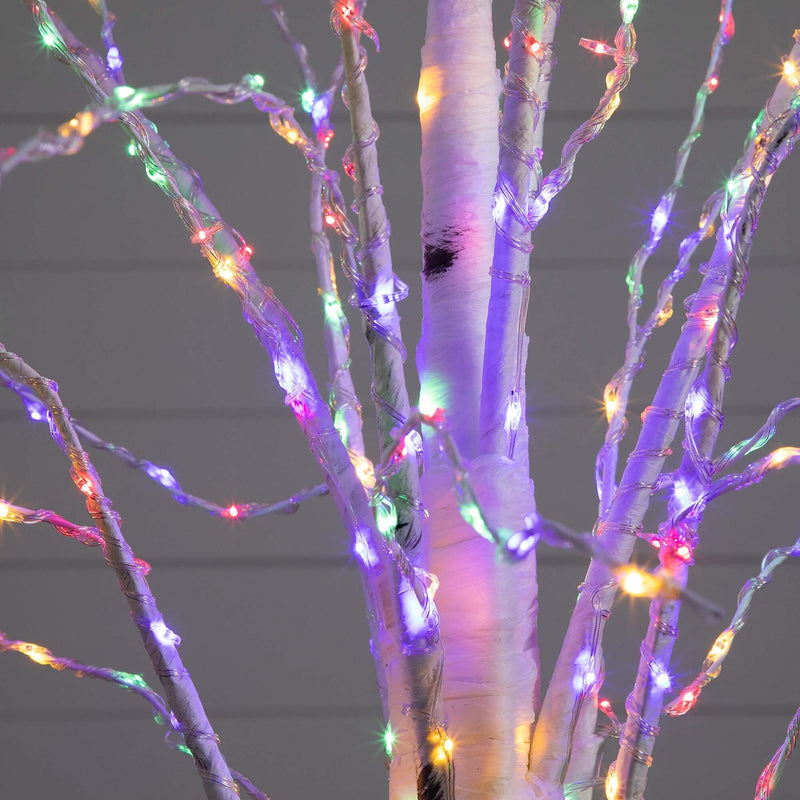 Nearly Natural 6-ft Pre-Lit Artificial White Birch Tree with 400 Color Changing LED Lights (T4921)