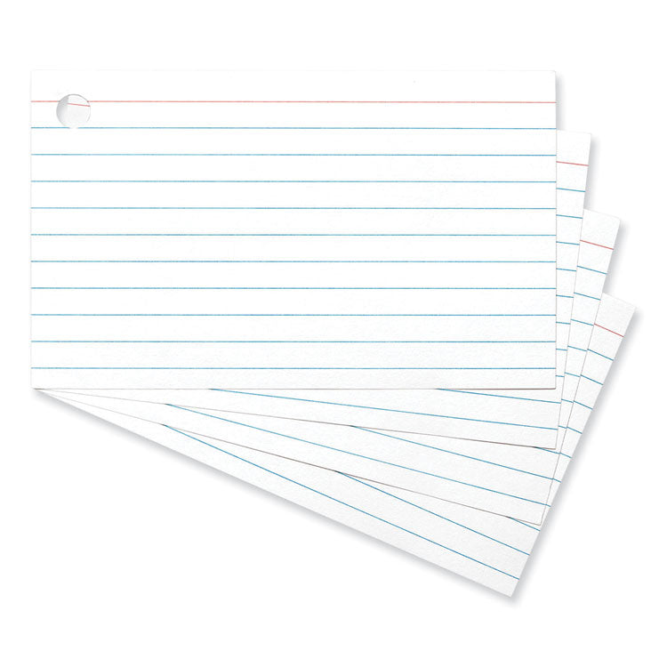 Ring Index Cards, Ruled, 3 X 5, White, 100/pack