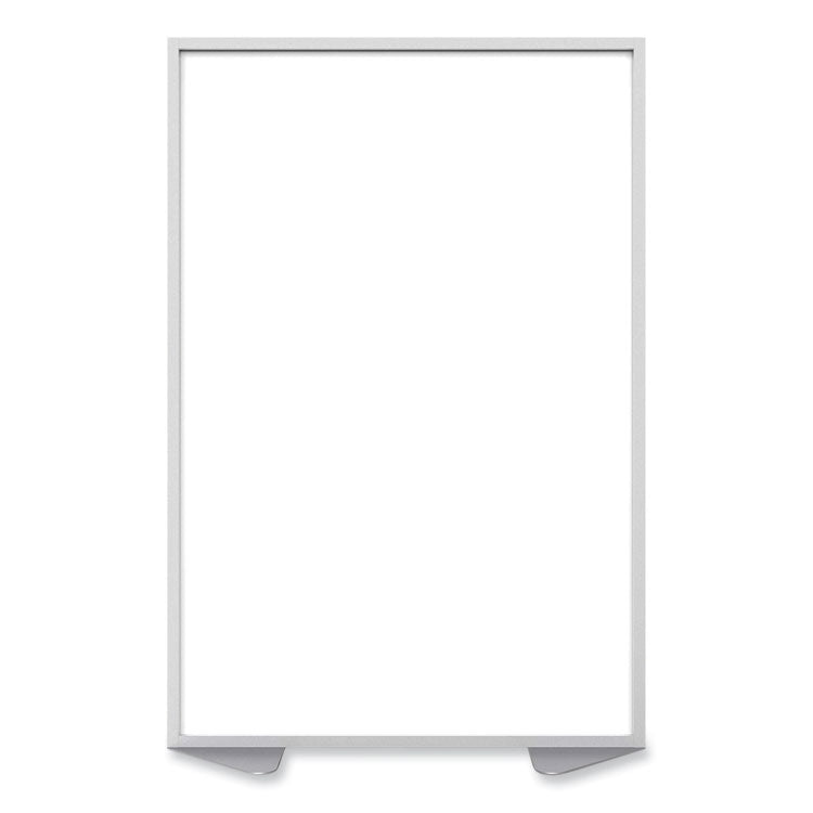 Floor Partition with Aluminum Frame, 48.06 x 2.04 x 71.86, White