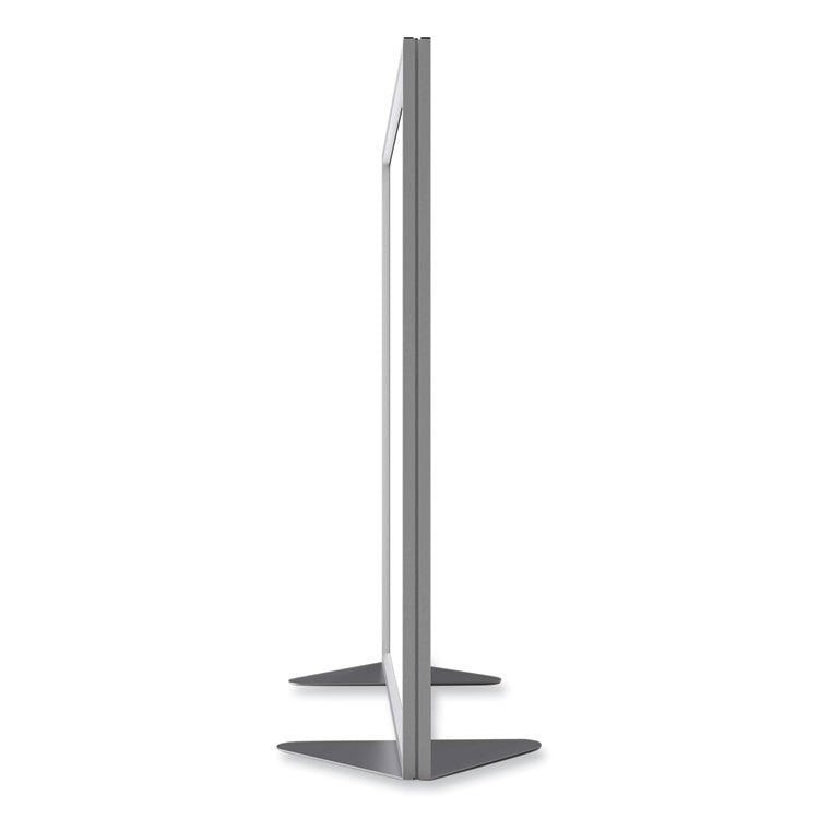 Floor Partition with Aluminum Frame, 48.06 x 2.04 x 53.86, White