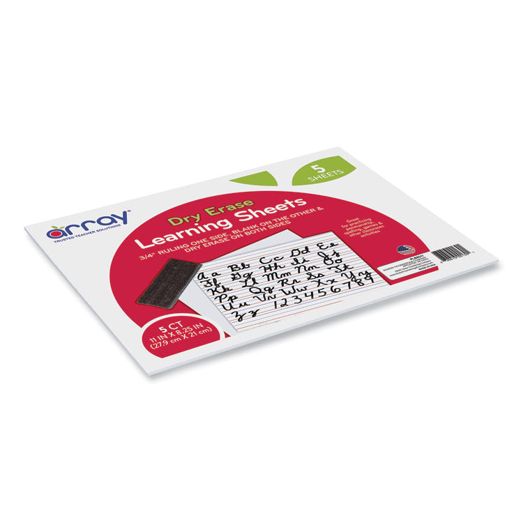 GoWrite! Dry Erase Learning Boards, 8.25" x 11", White Surface, 5/Pack