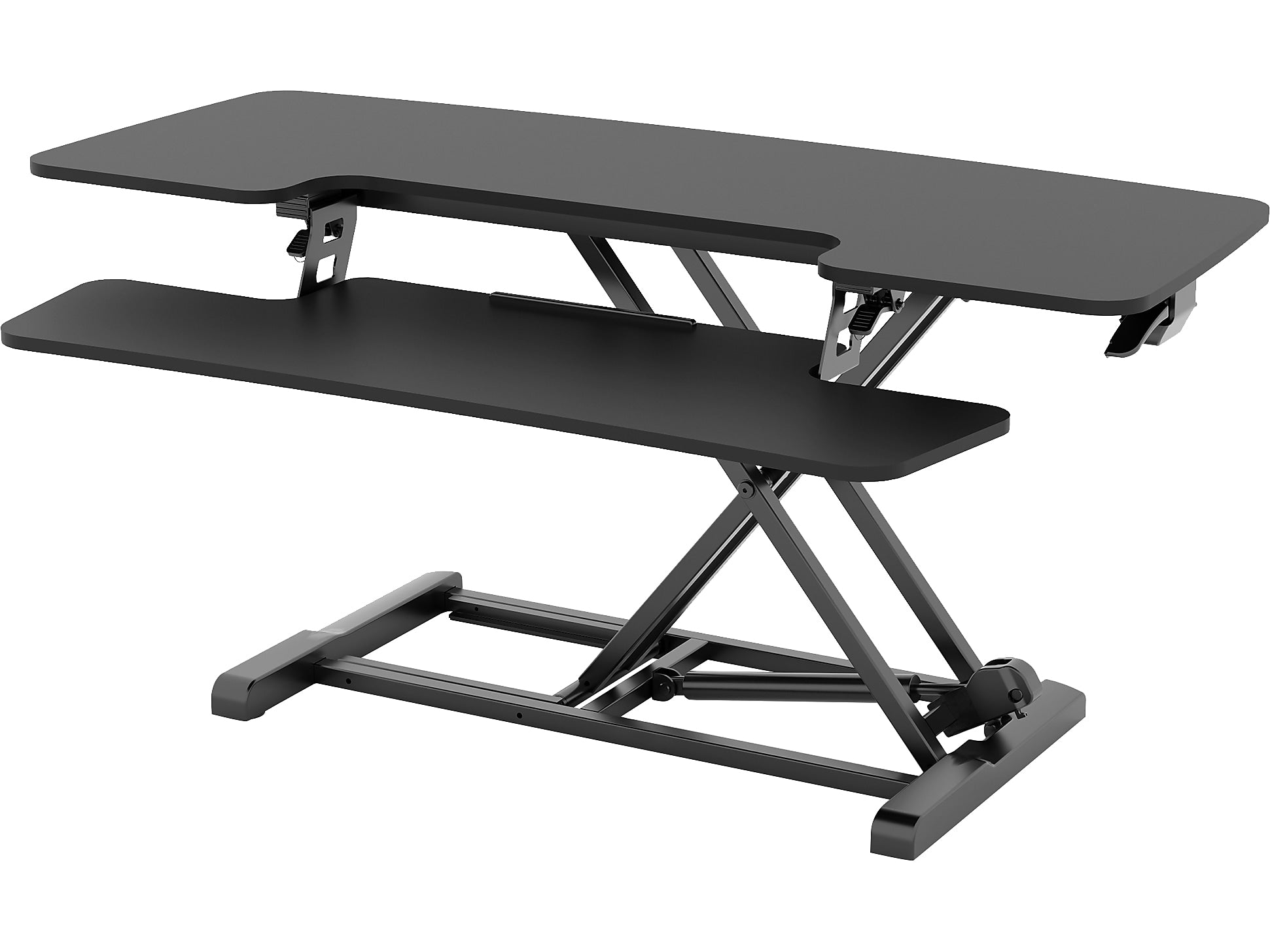 FlexiSpot M7 Series 42"W Manual Rectangular Adjustable Standing Desk Converter, Black (M7-E-42B)