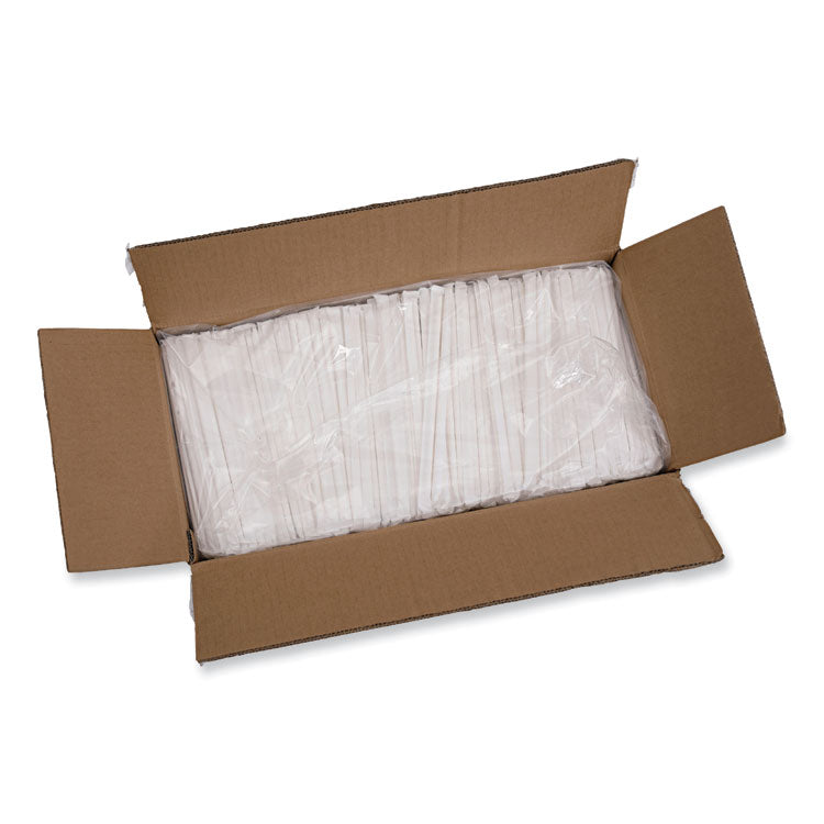 Individually Wrapped Paper Straws, 7.75" X 0.25", White, 3,200/carton