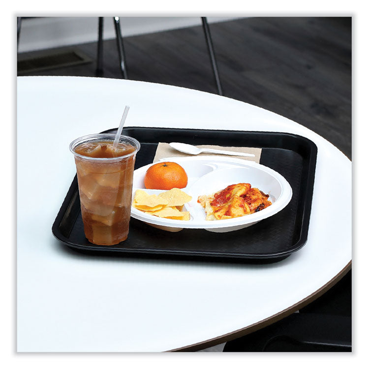 Hi-Impact Plastic Dinnerware, 3-Compartment Plate, 10" dia, White, 500/Carton