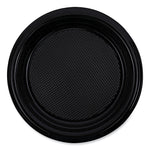 Hi-Impact Plastic Dinnerware, Plate, 6" Dia, Black, 1,000/carton